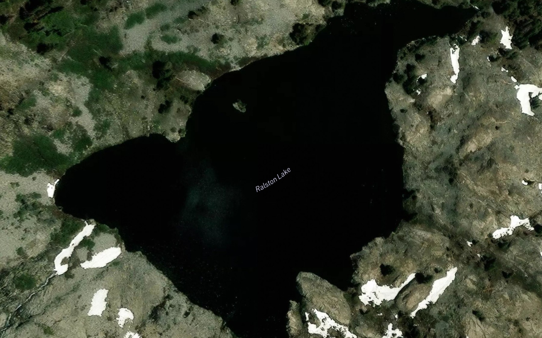 Satellite map of the Ralston Lake
