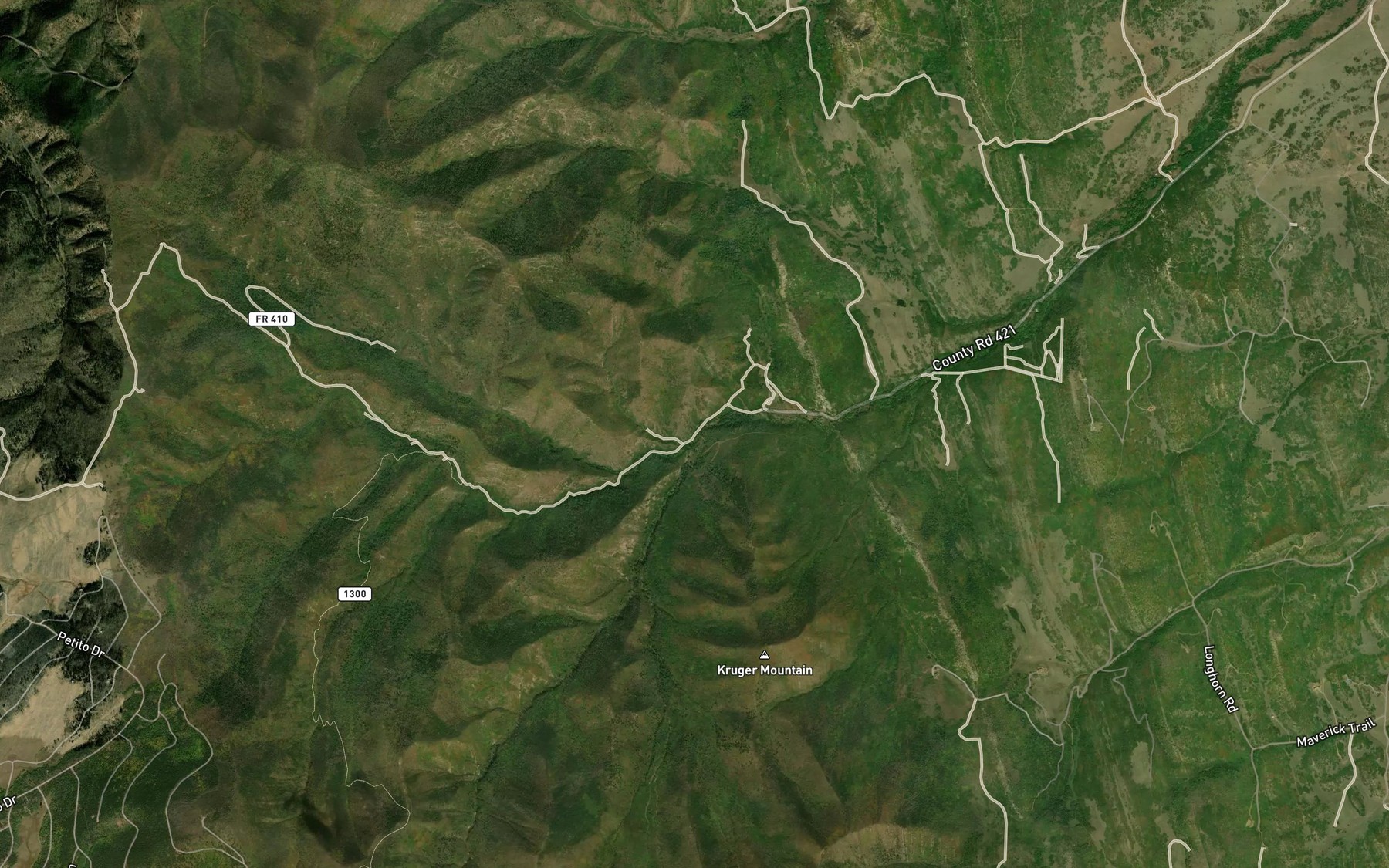 Satellite map of the Price Creek