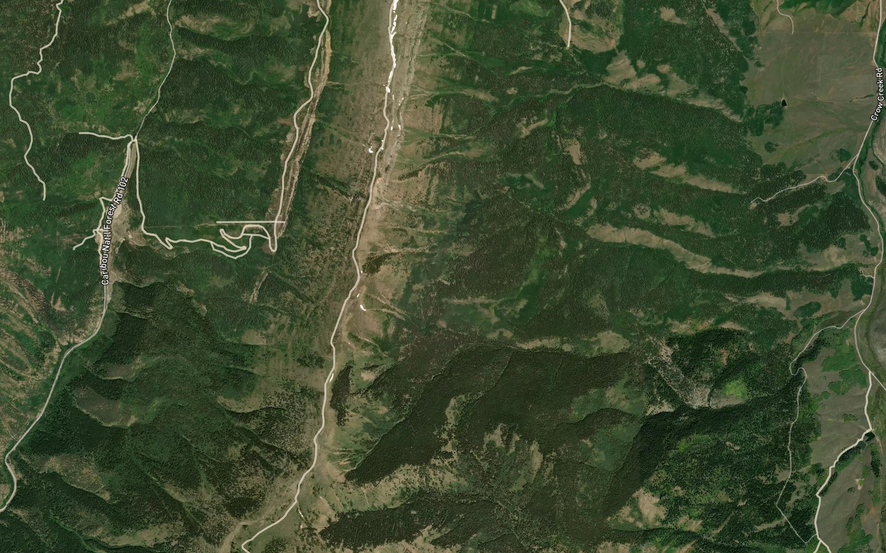 Satellite map of the Greyhound Pass Spring