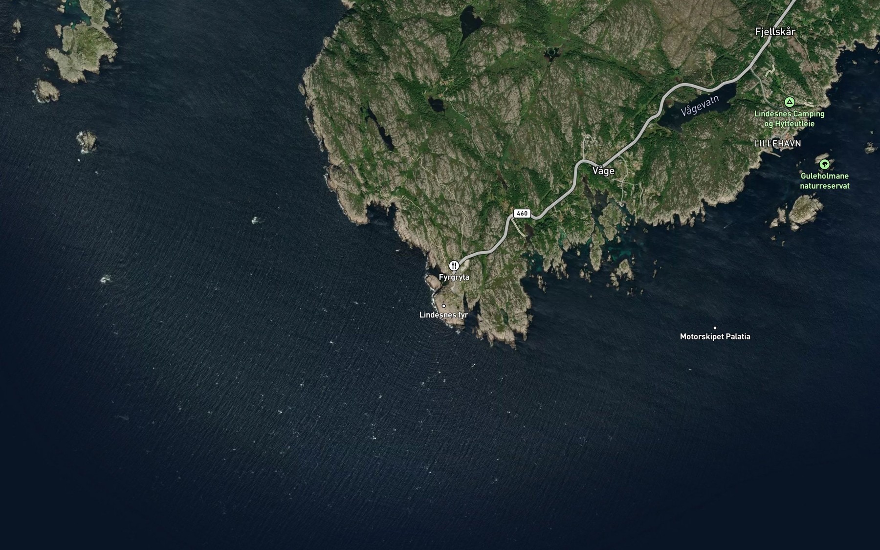 Satellite map of the Knarvika