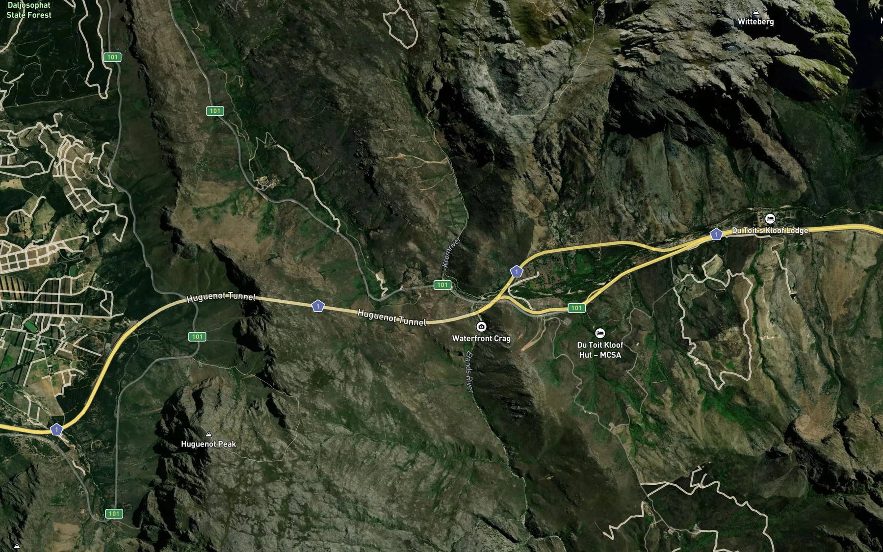 Satellite map of the Kromrivier