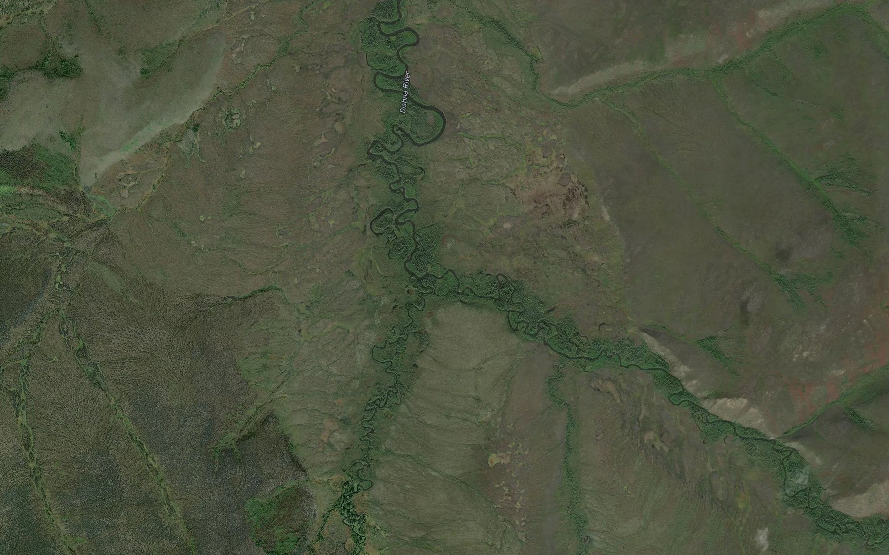 Satellite map of the Porcupine Creek