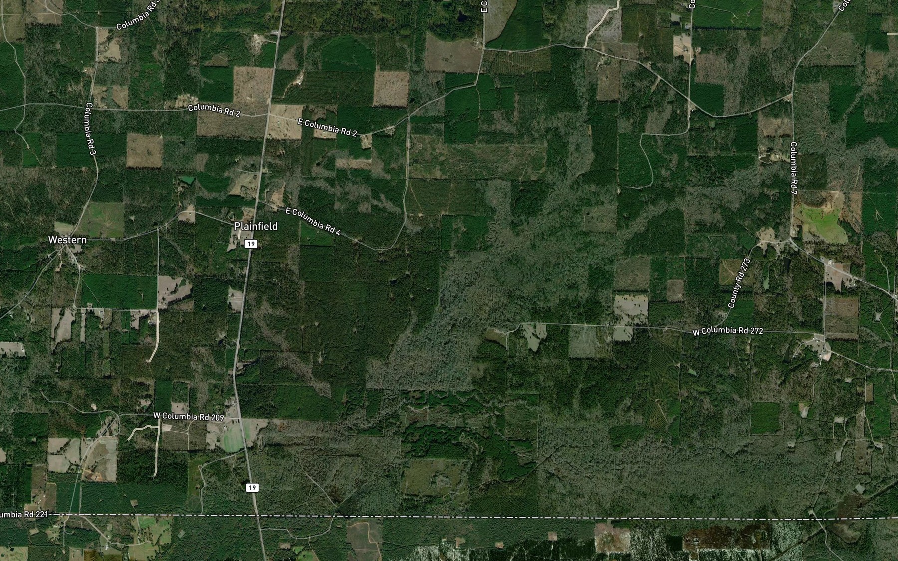 Satellite map of the White Oak Creek