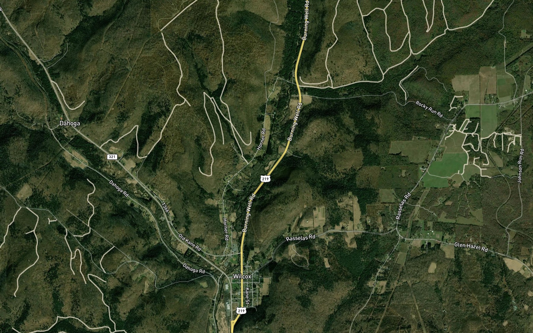 Satellite map of the Nearing Run