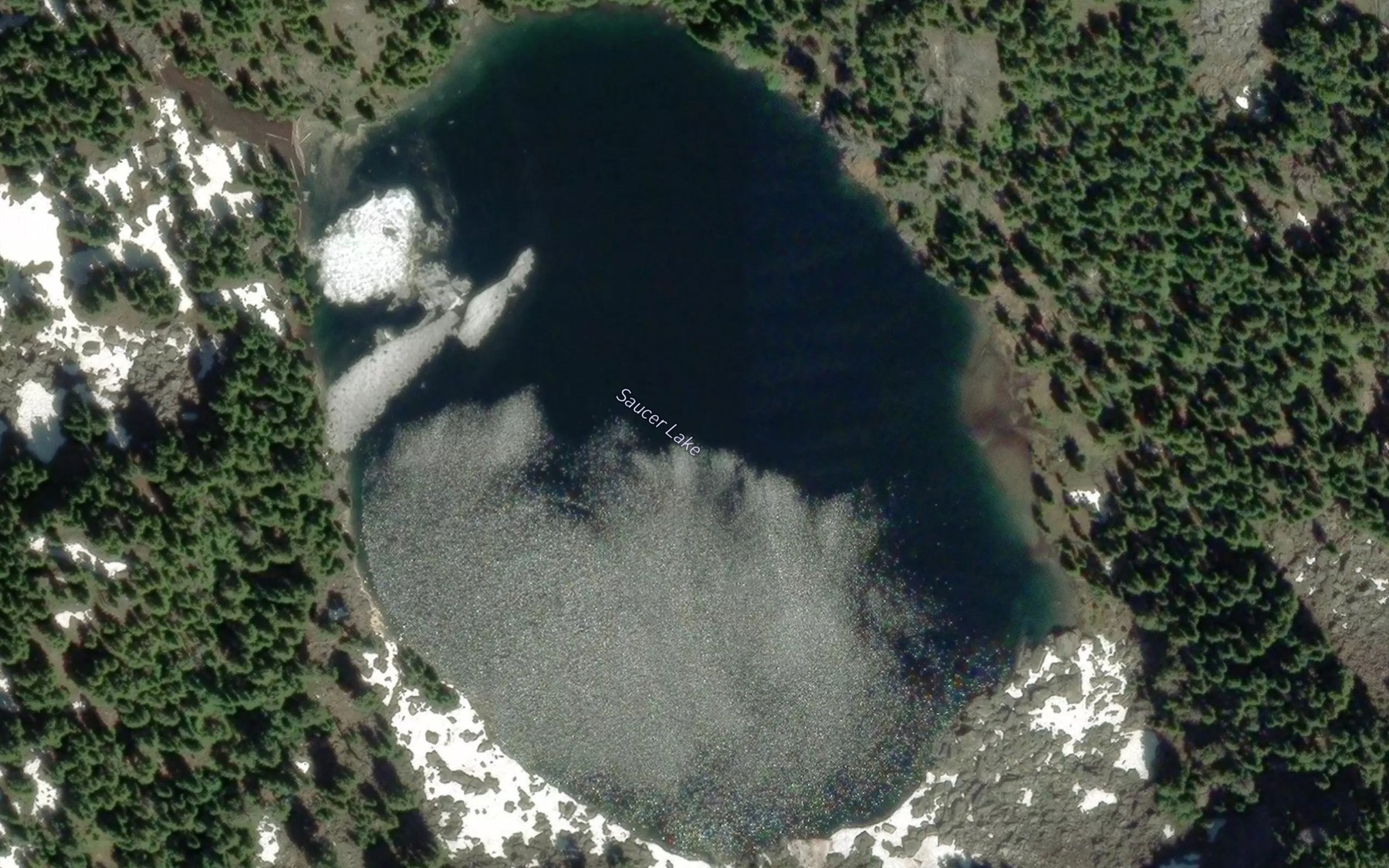 Satellite map of the Saucer Lake