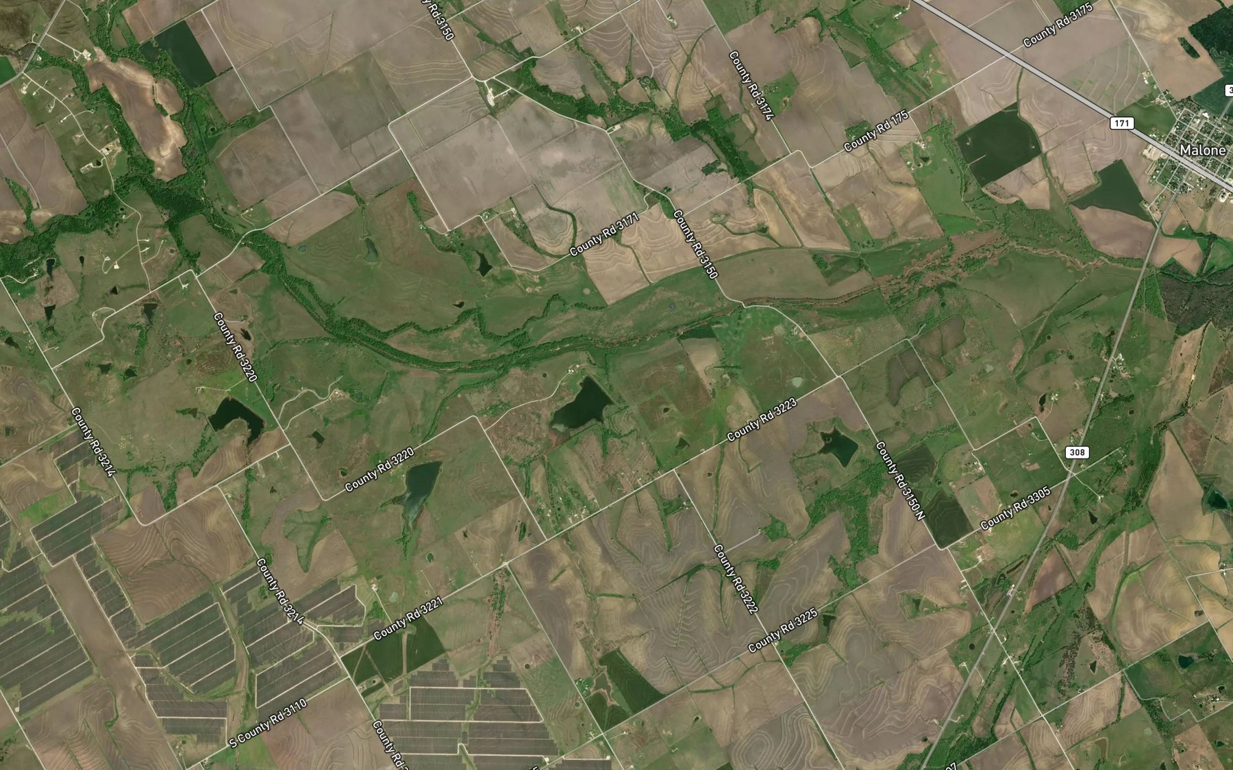 Satellite map of the Soil Conservation Service Site 82 Reservoir
