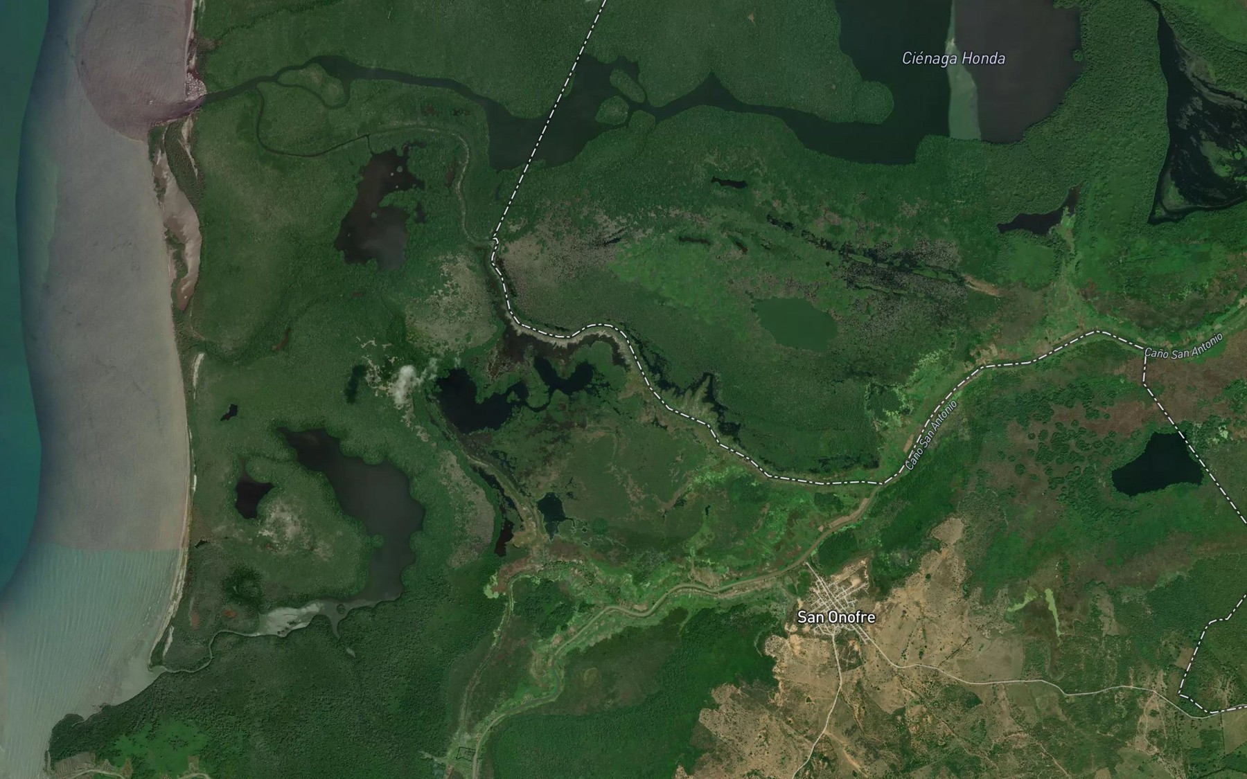 Satellite map of the Cienaga de San Antonio