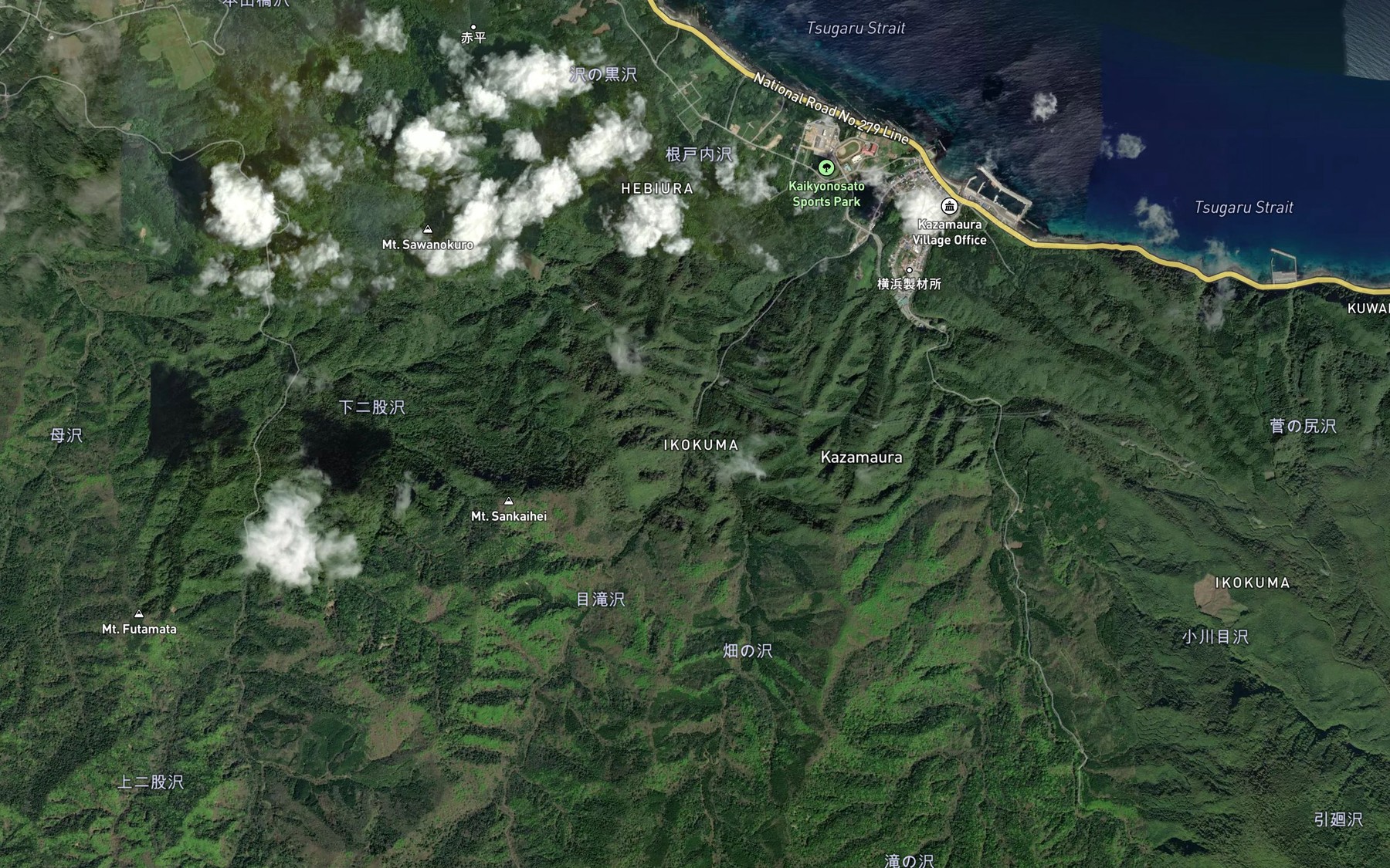 Satellite map of the Hatano Sawa