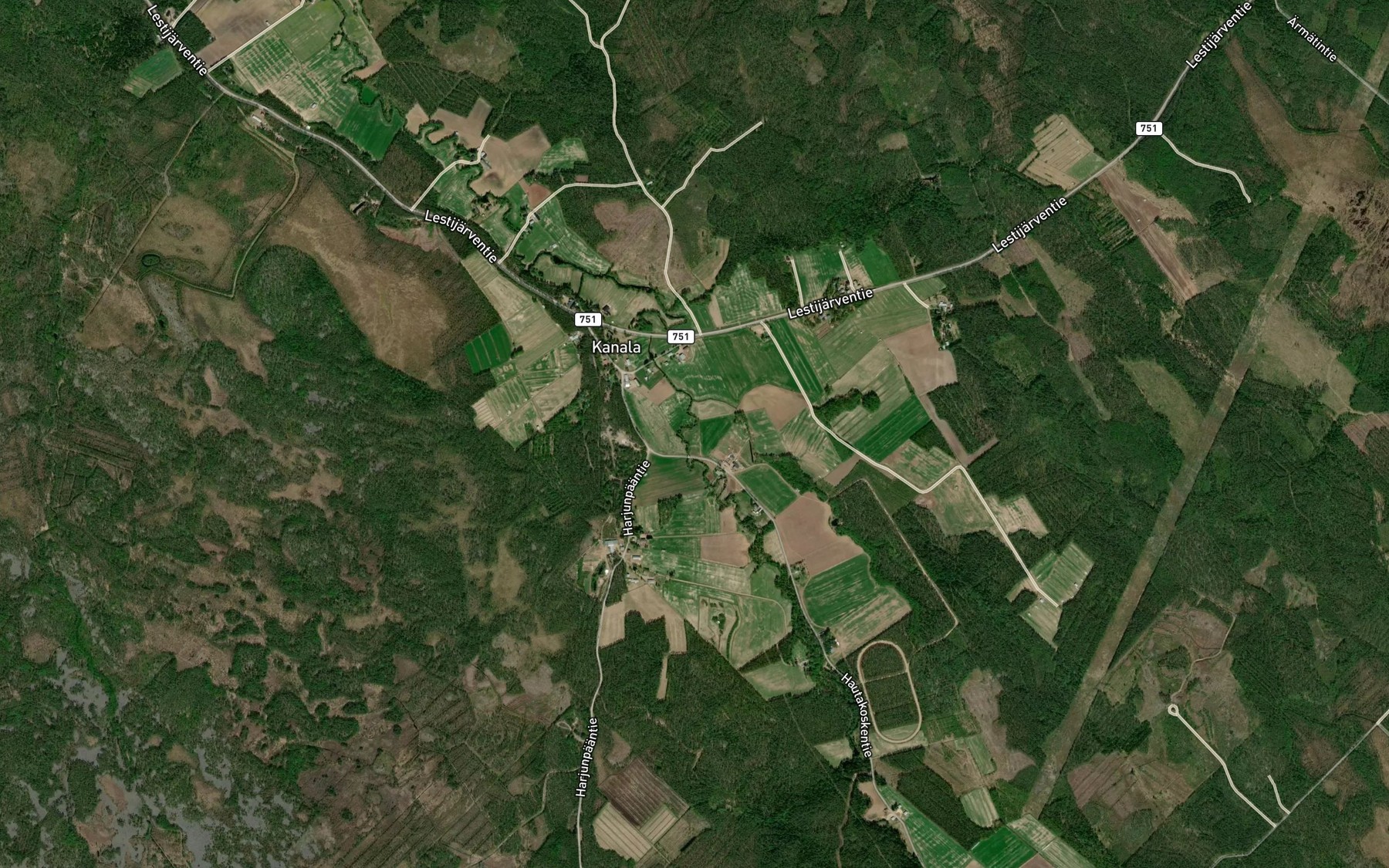 Satellite map of the Pahkaoja