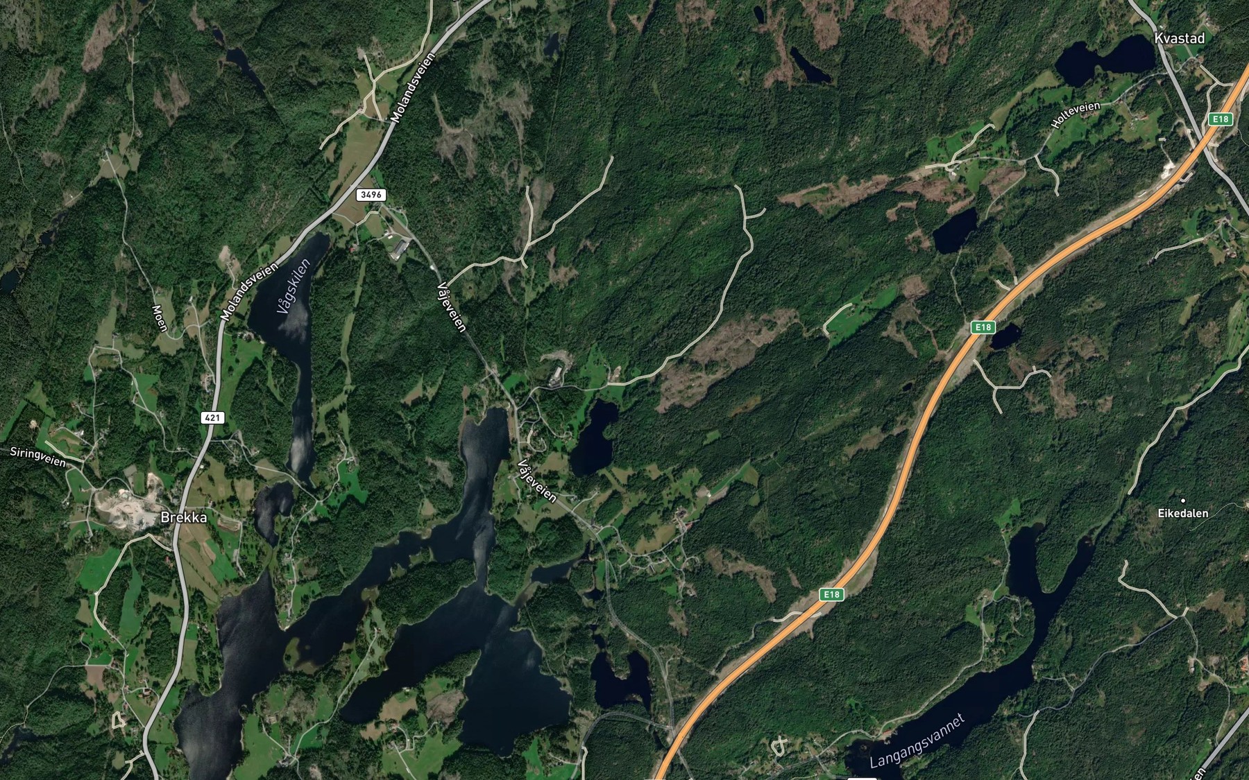 Satellite map of the Tjonnerdalsbekken