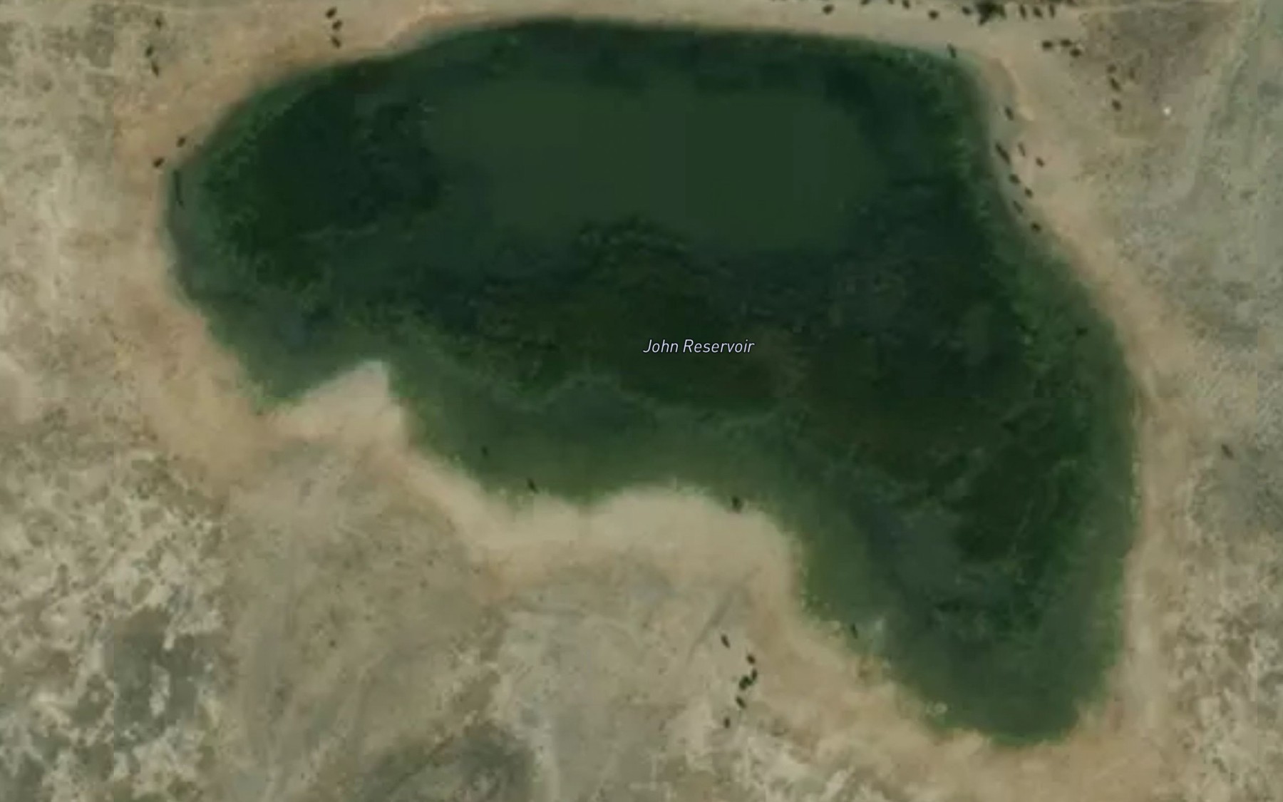 Satellite map of the John Reservoir
