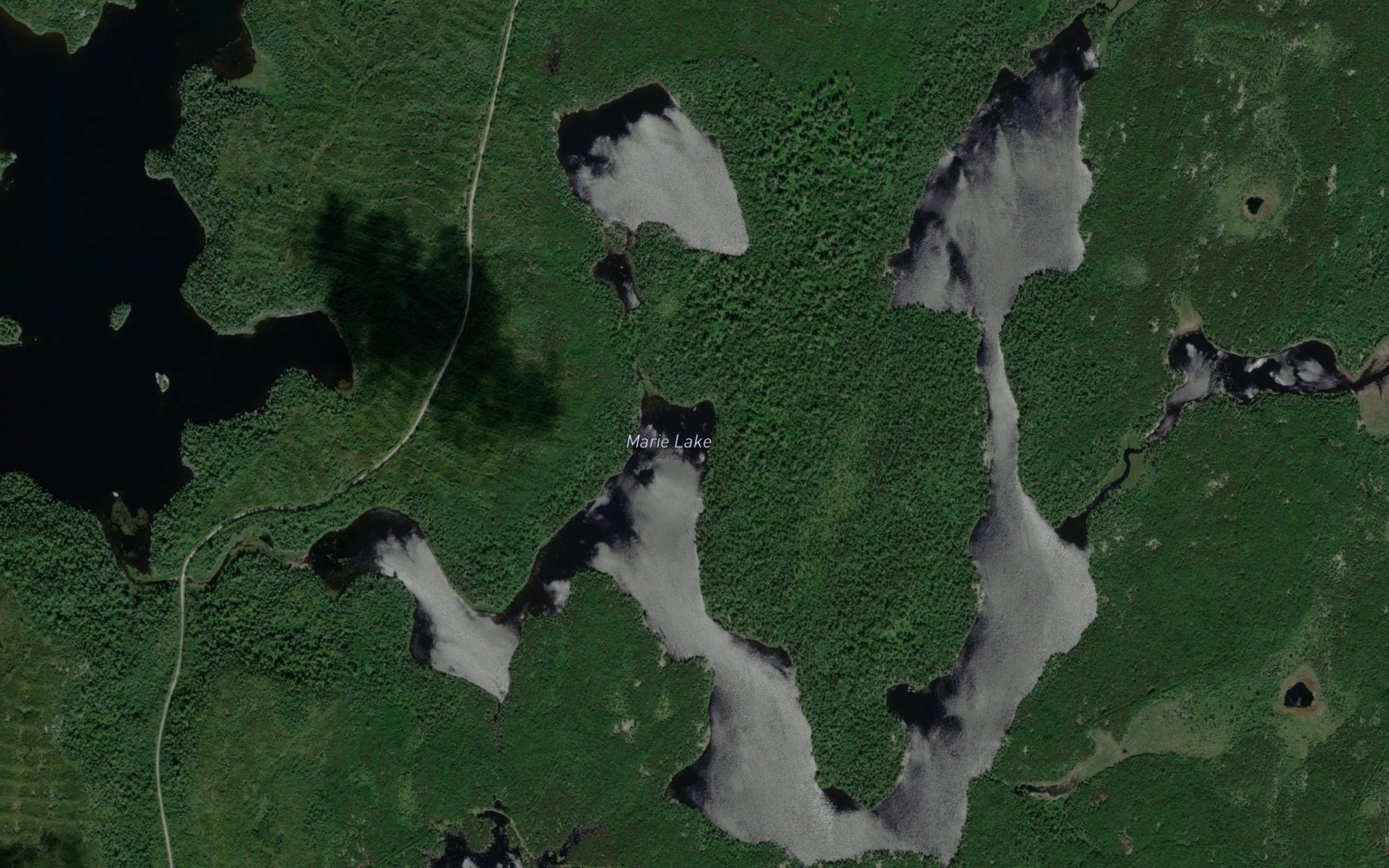 Satellite map of the Marie Lake