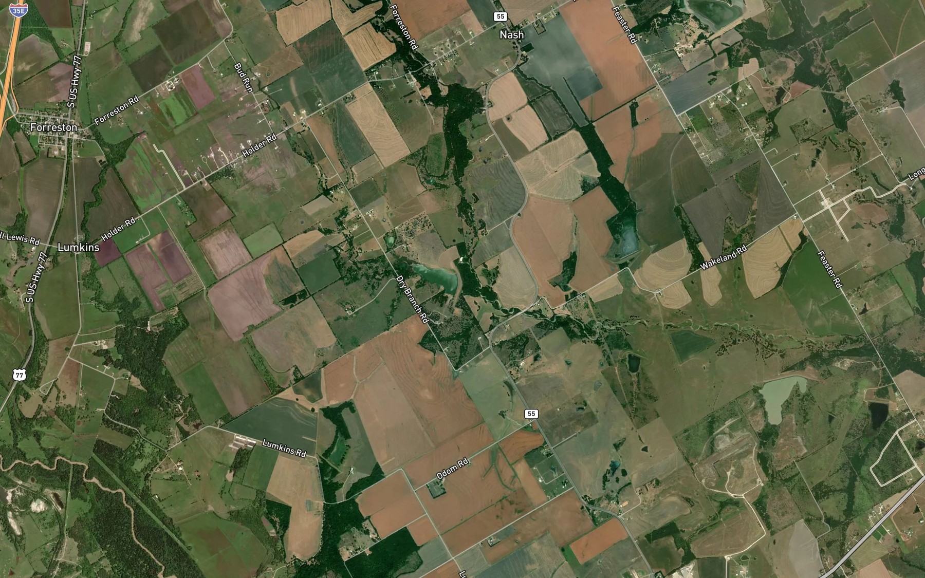 Satellite map of the Soil Conservation Service Site 106 Reservoir