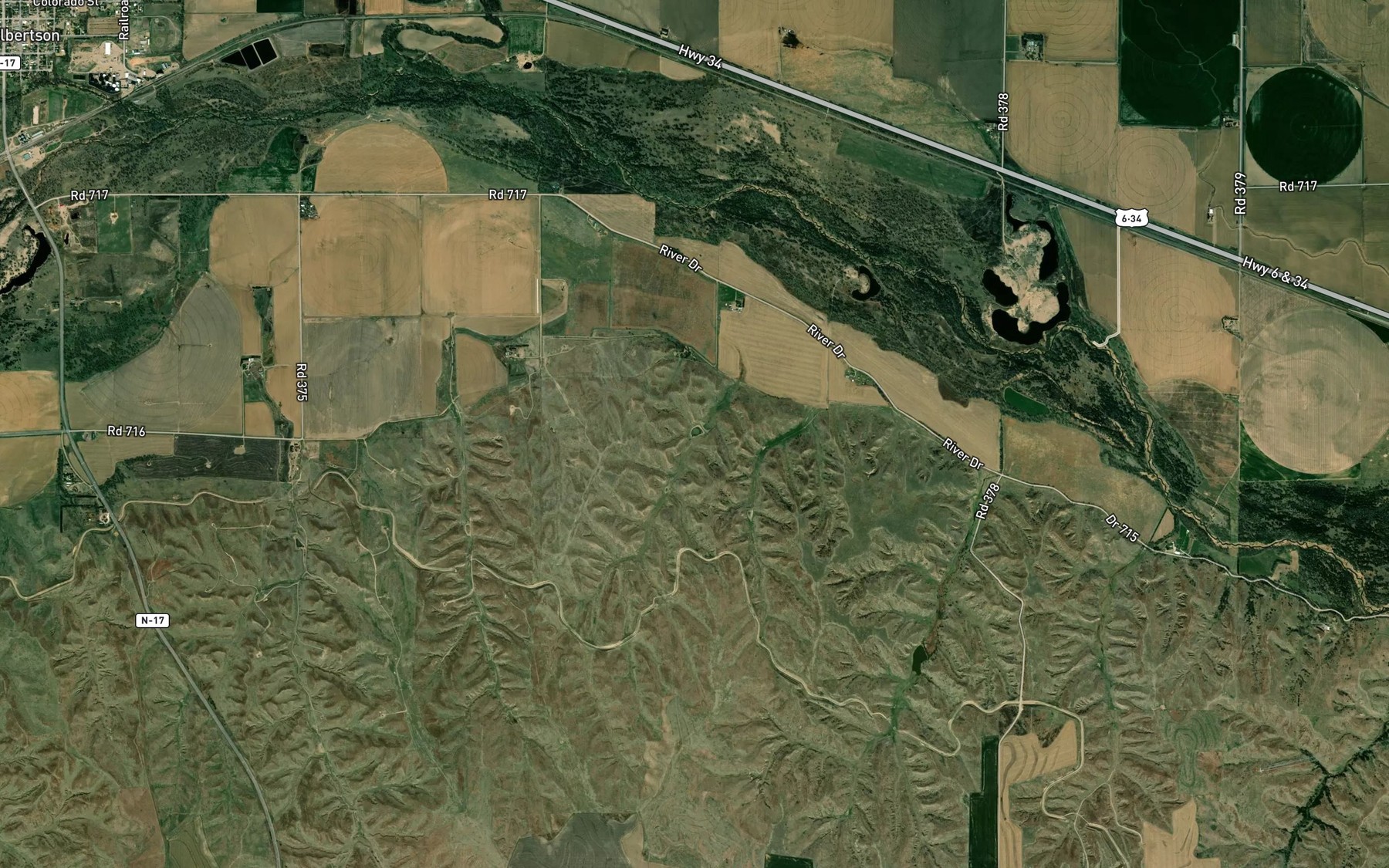 Satellite map of the Korell Reservoir