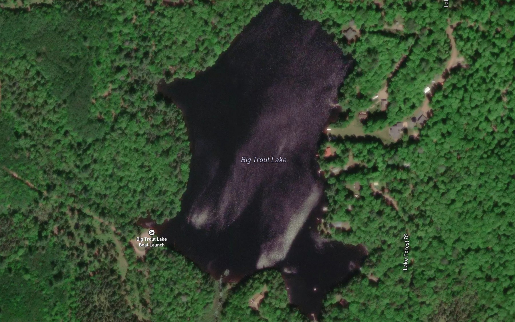 Satellite map of the Big Trout Lake