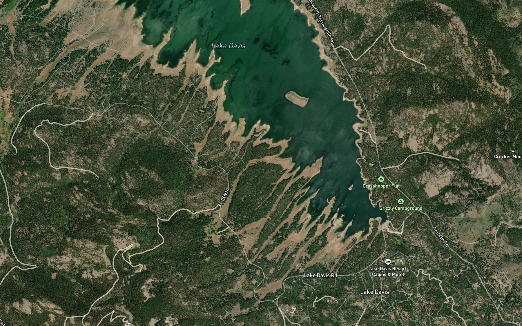 Satellite map of the Dan Blough Creek