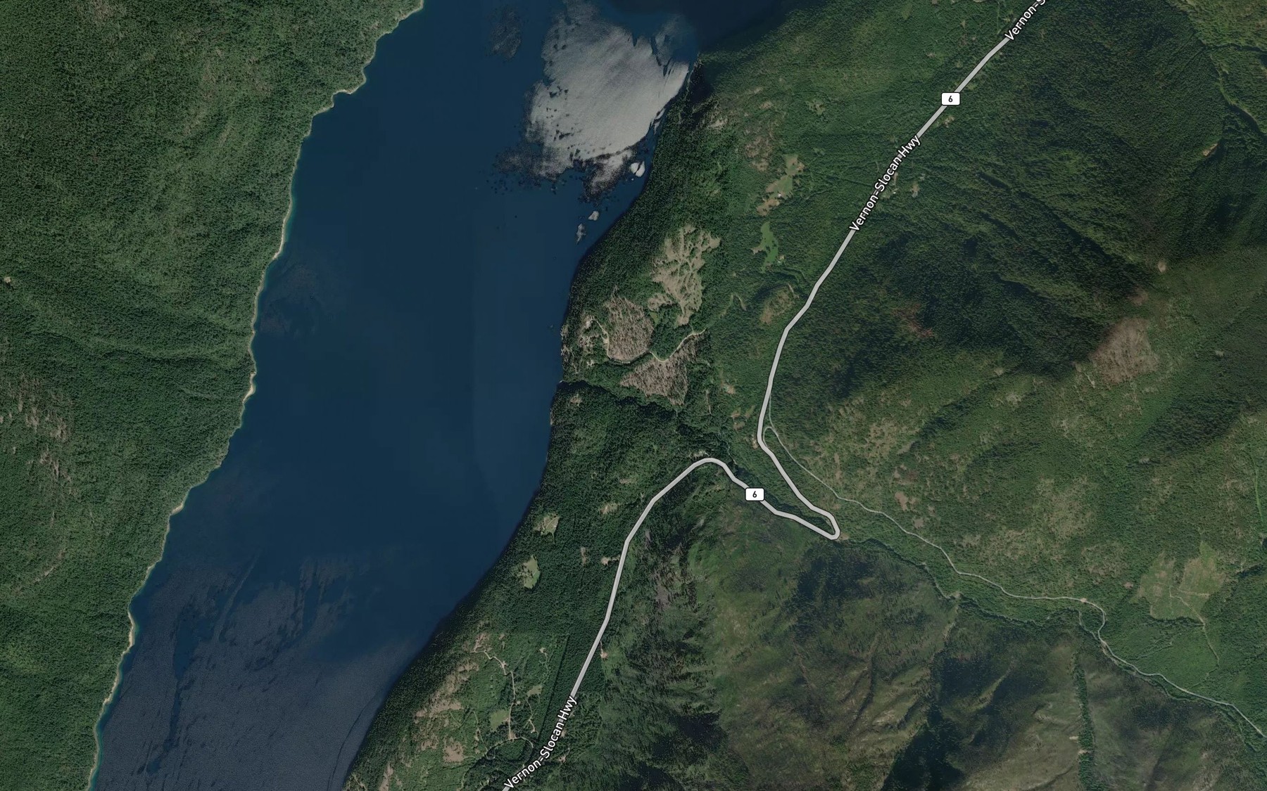 Satellite map of the Enterprise Creek