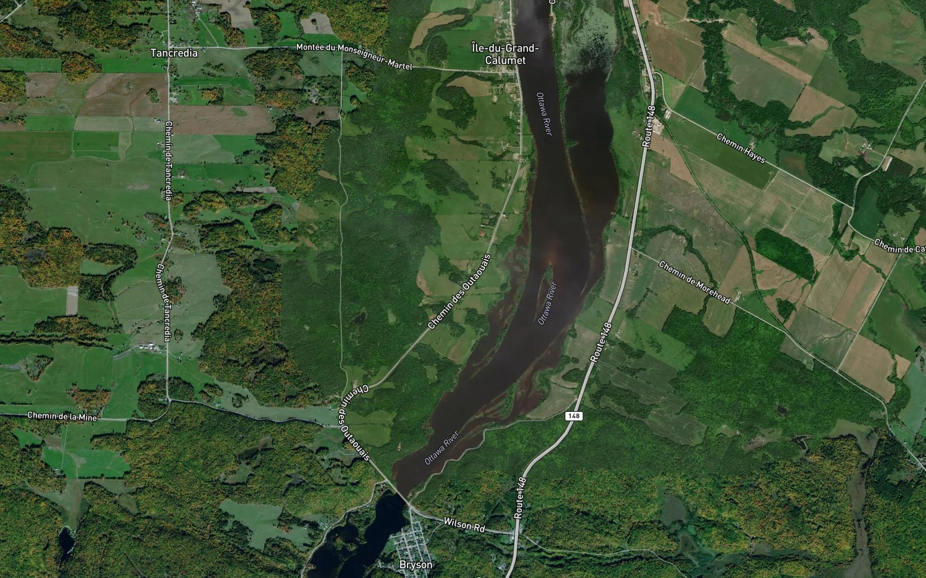 Satellite map of the Crique a McDowell