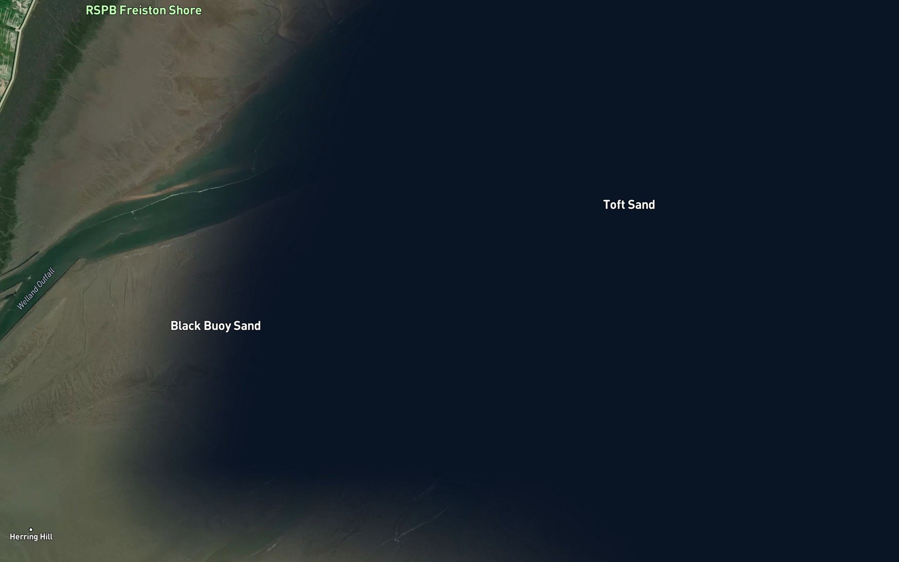 Satellite map of the Maccaroni Channel