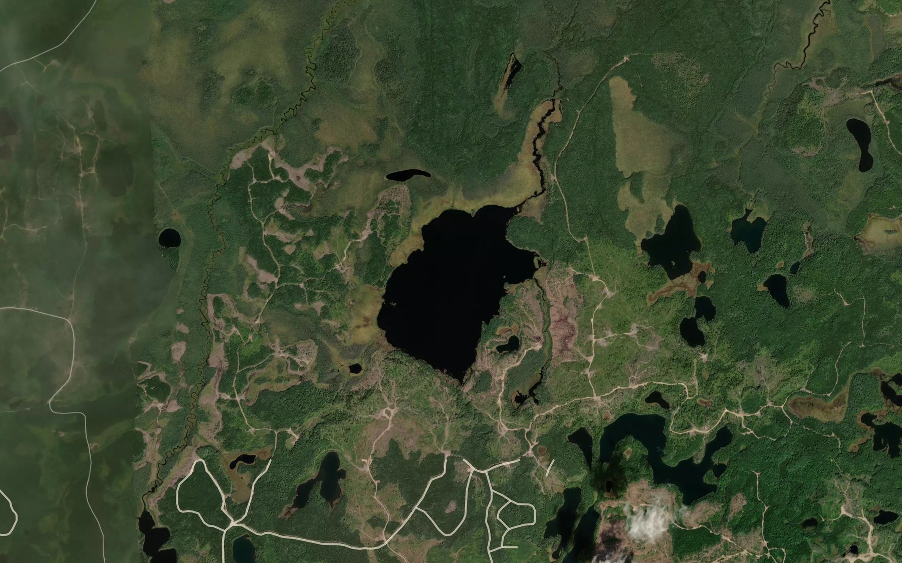 Satellite map of the Peat Lake