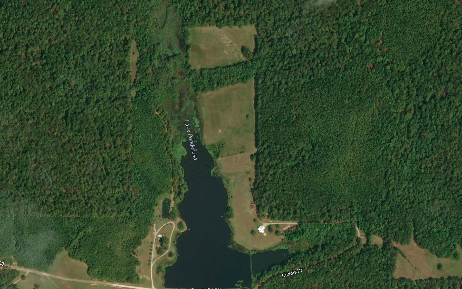 Satellite map of the Lake Ponderosa