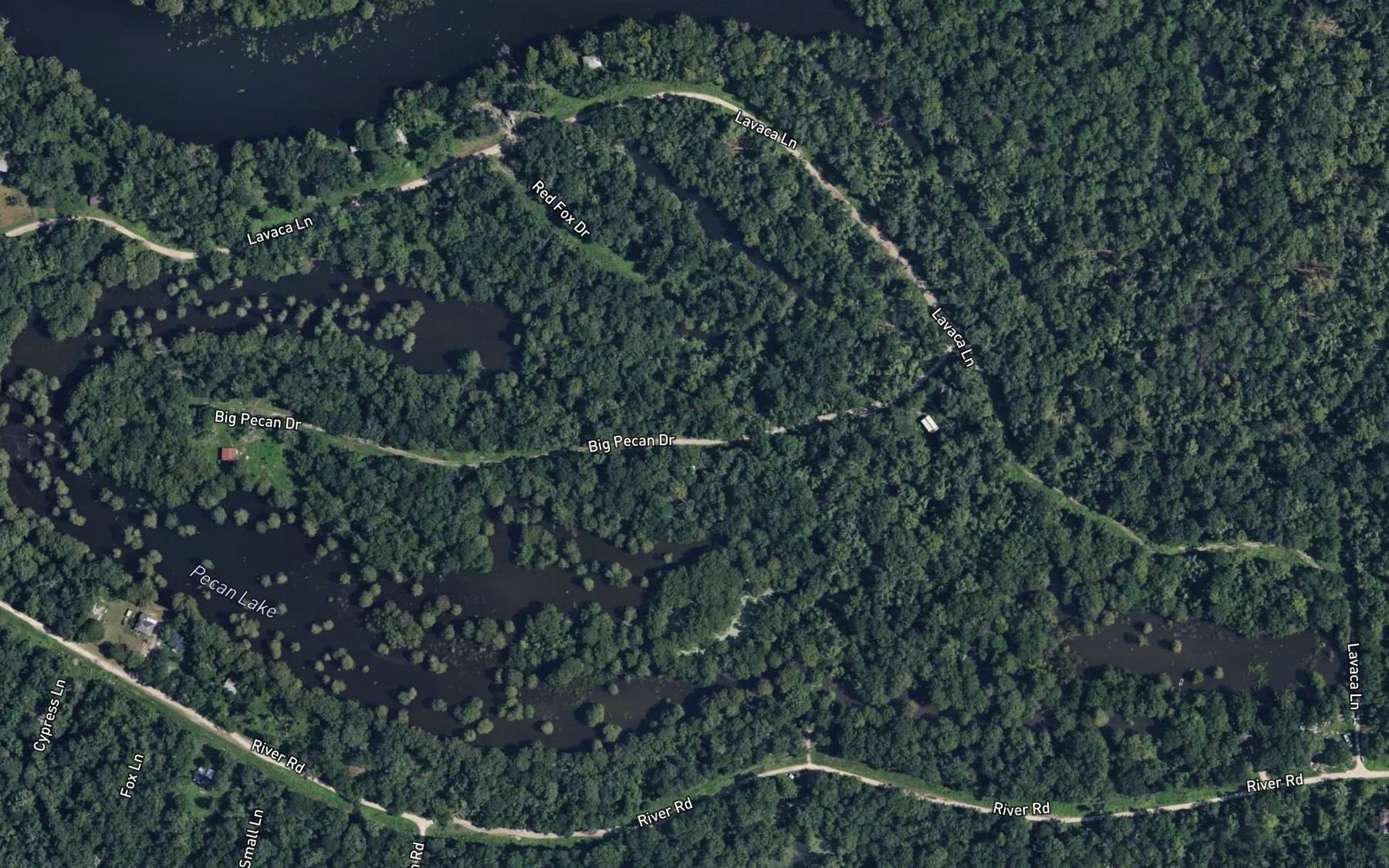 Satellite map of the Pecan Lake