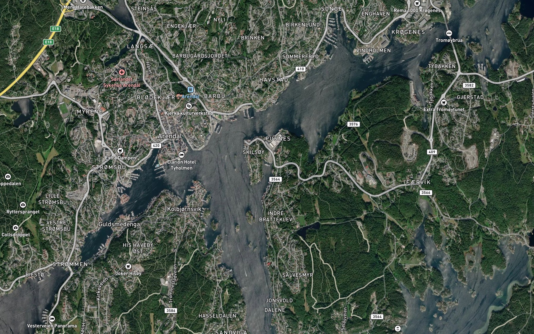 Satellite map of the Fjellvig