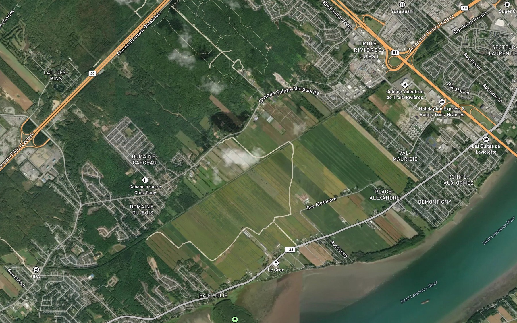Satellite map of the Branche Vetere-Levasseur