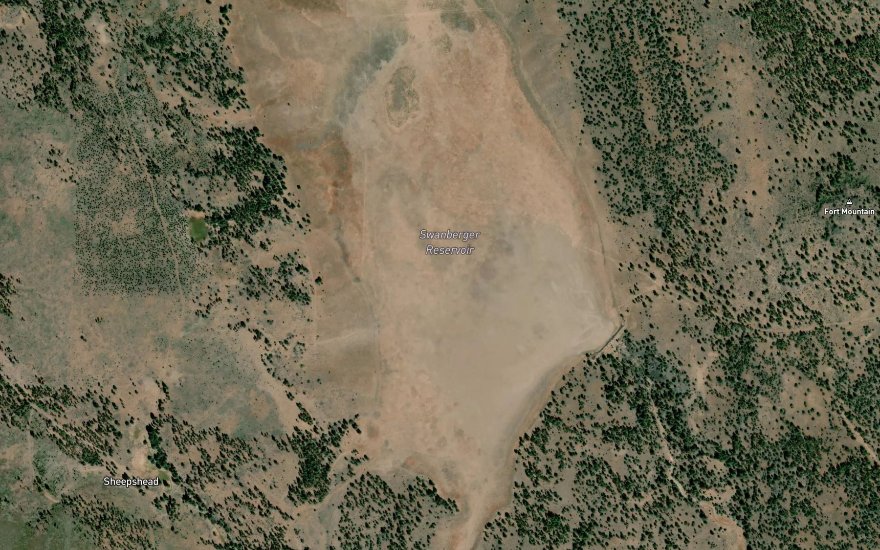 Satellite map of the Swanberger Reservoir