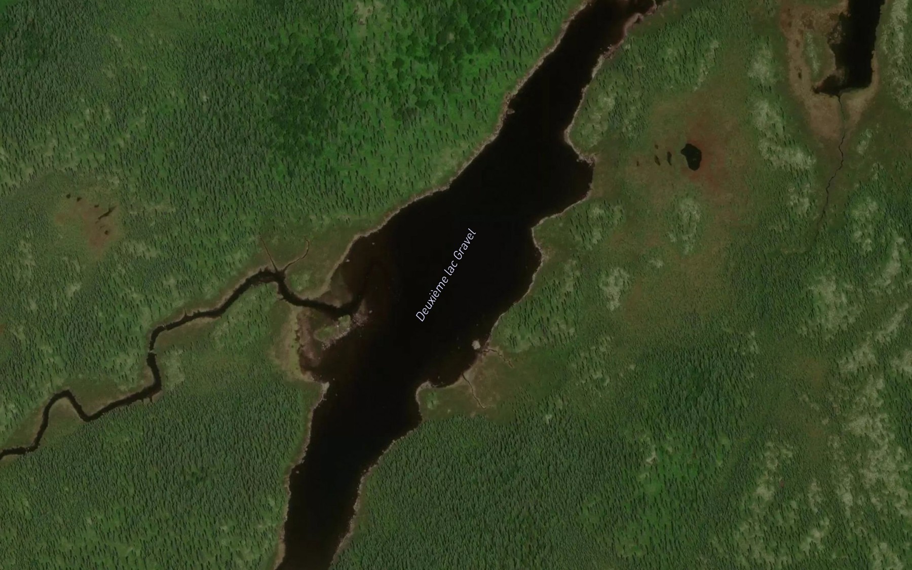 Satellite map of the Deuxieme lac Gravel