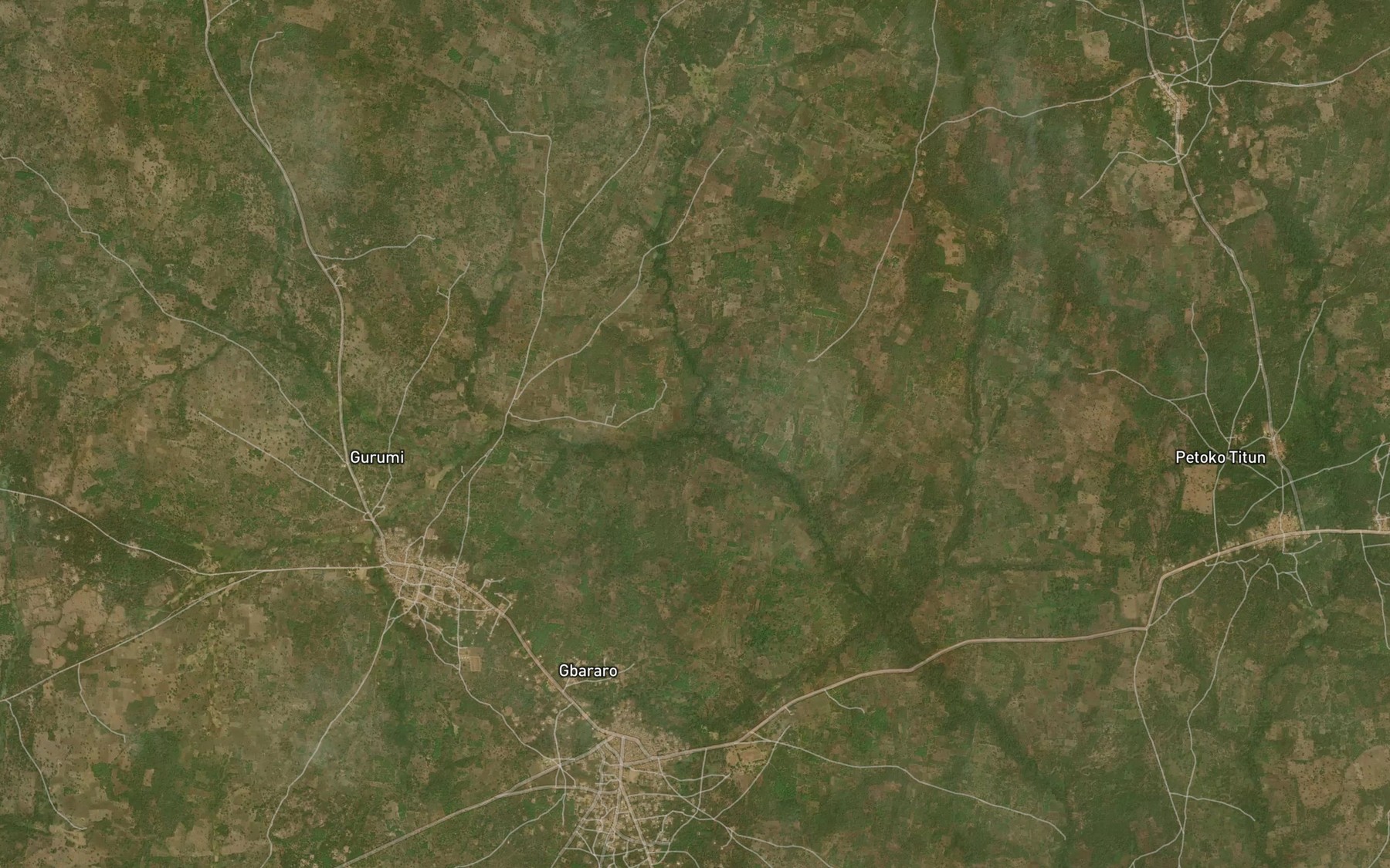 Satellite map of the River Aro