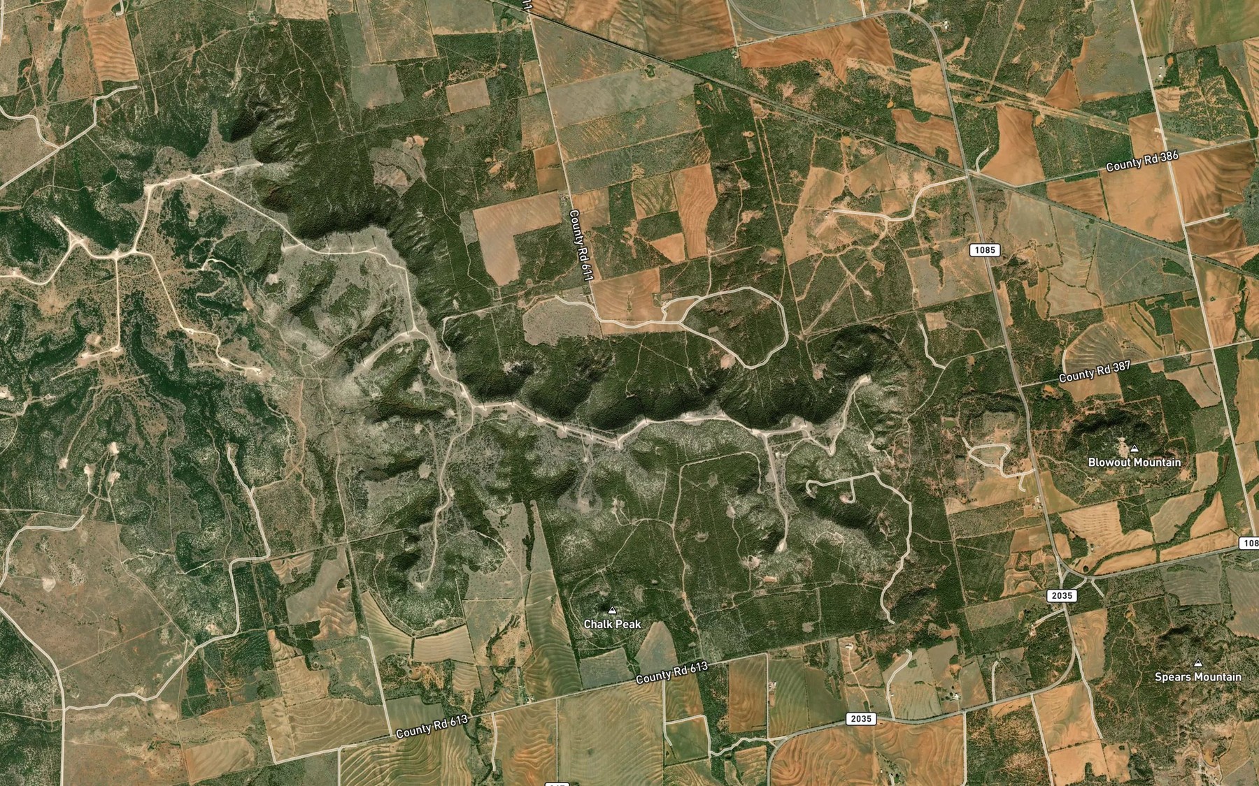 Satellite map of the Sand Spring