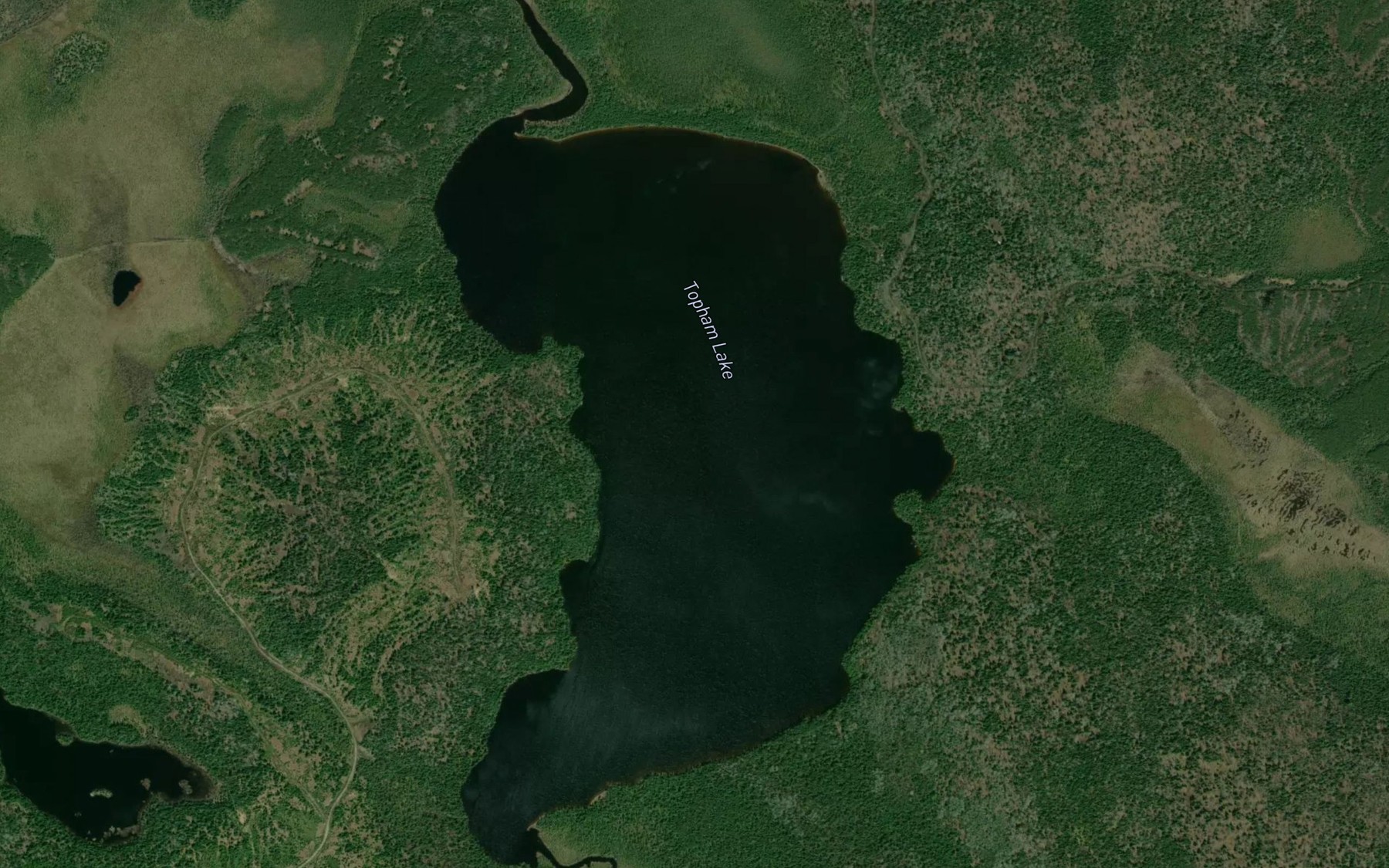 Satellite map of the Topham Lake