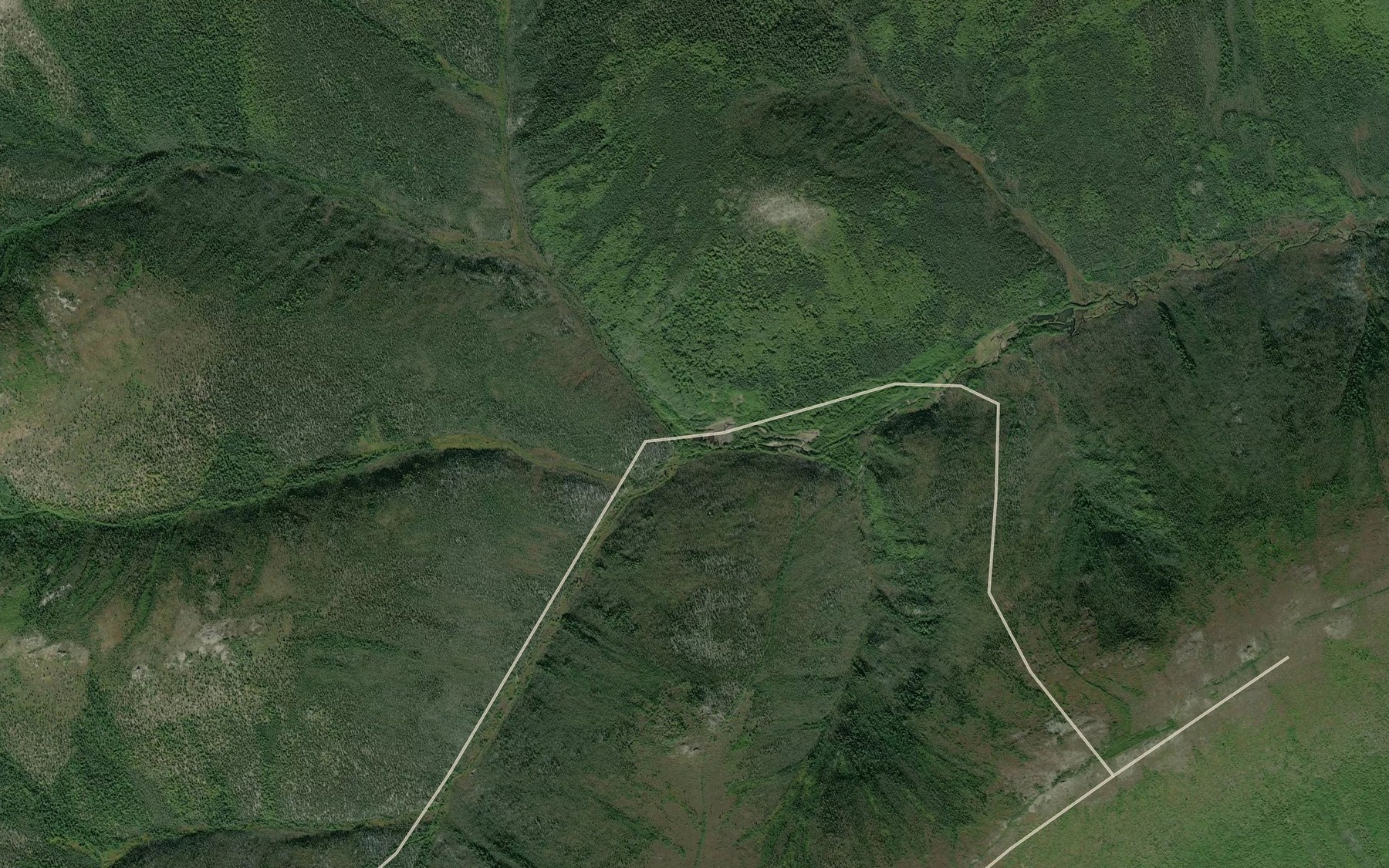Satellite map of the Ash Creek
