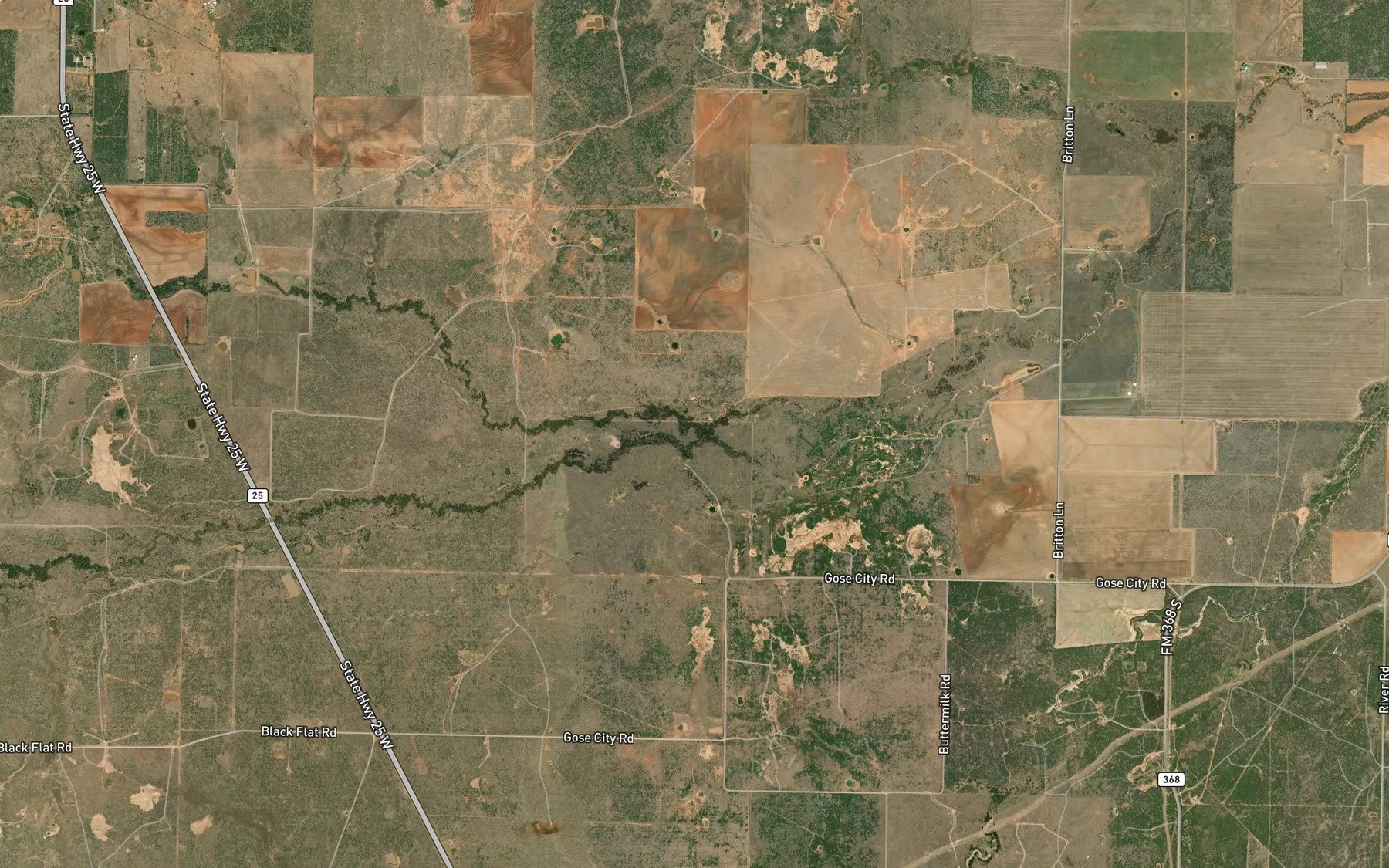 Satellite map of the Bull Creek