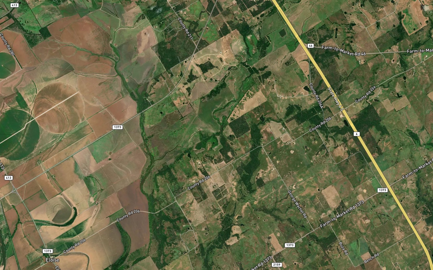 Satellite map of the Flag Lake