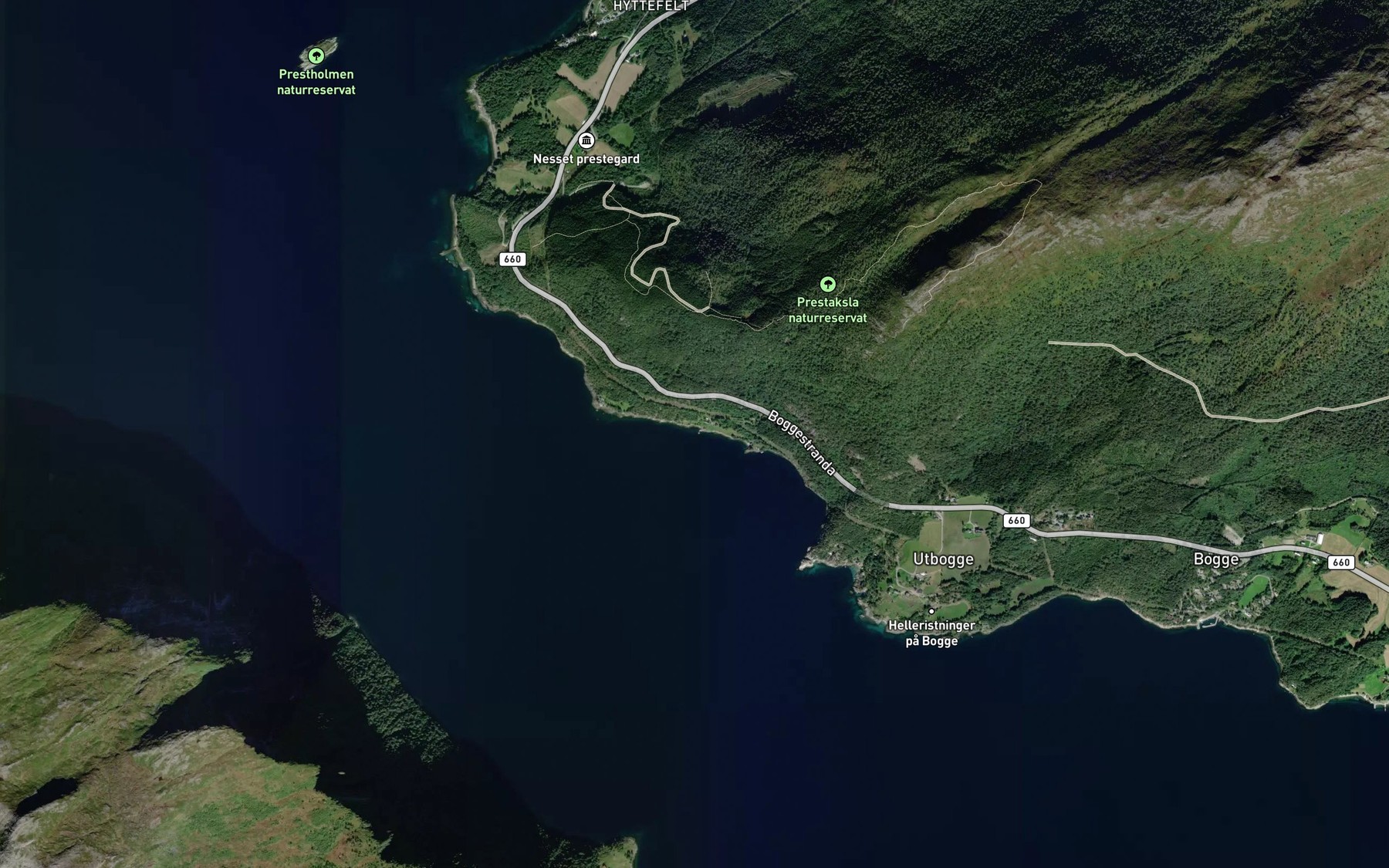 Satellite map of the Spelvika