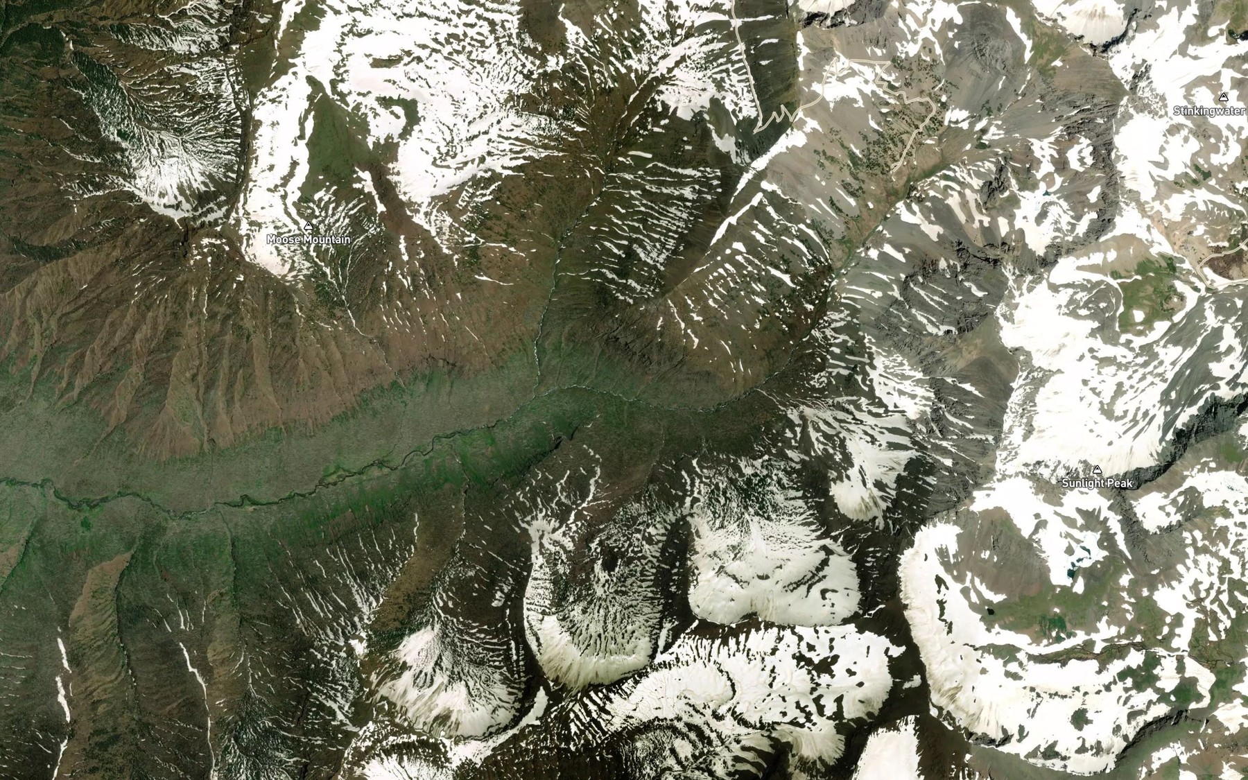 Satellite map of the Hughes Creek