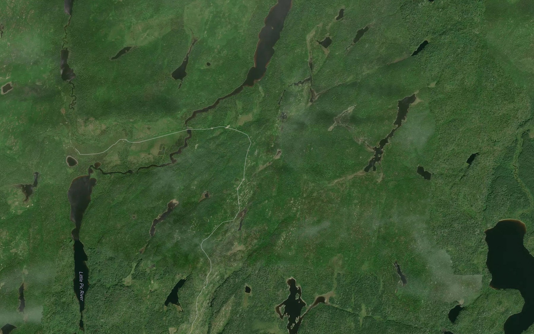 Satellite map of the Aster Creek