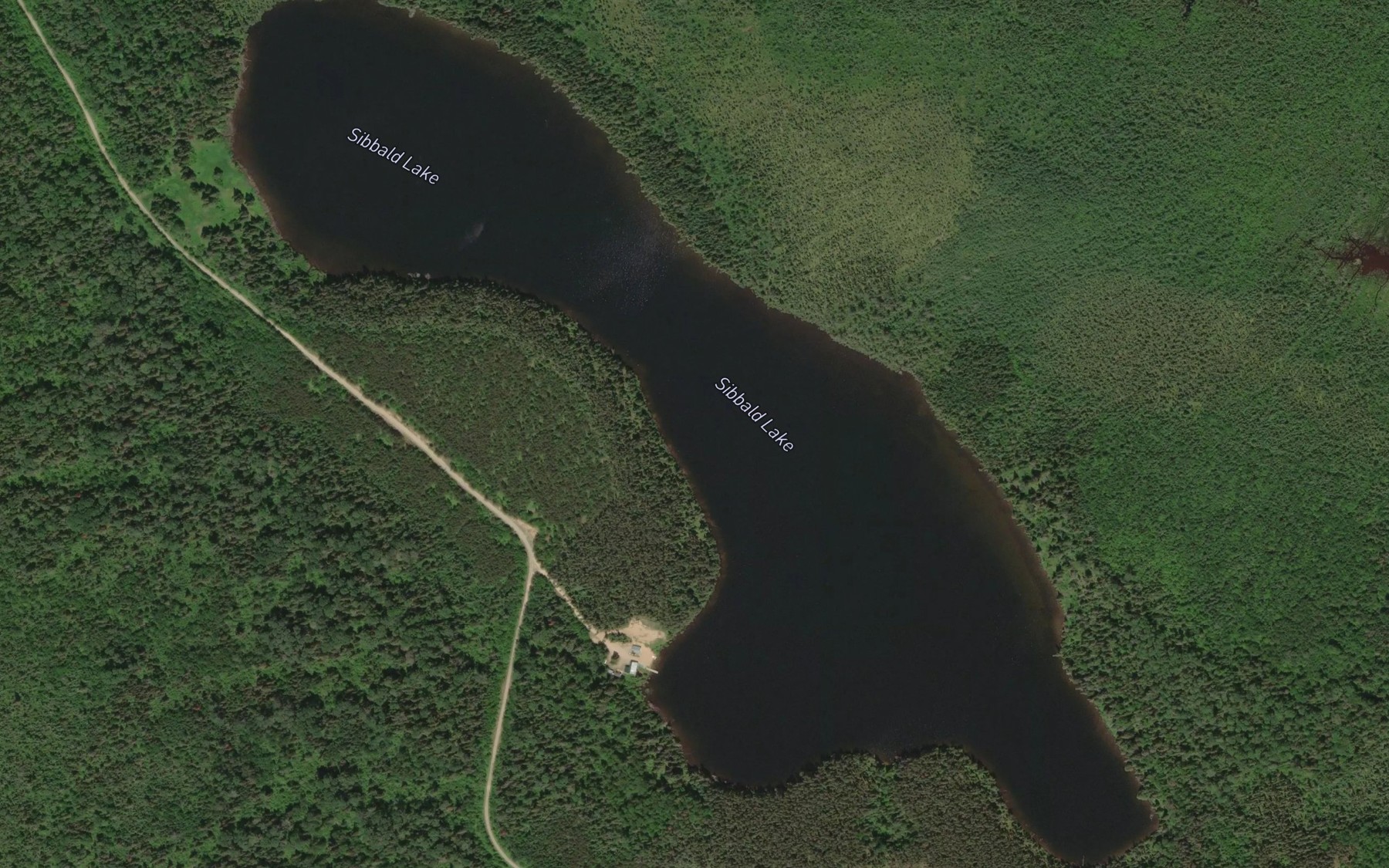 Satellite map of the Sibbald Lake