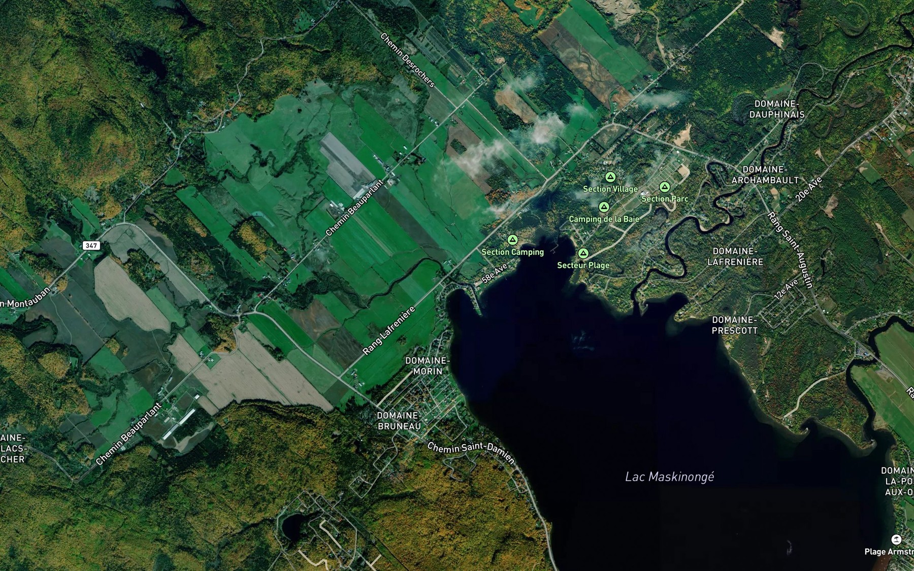 Satellite map of the Cours d'eau Roland-Lafreniere