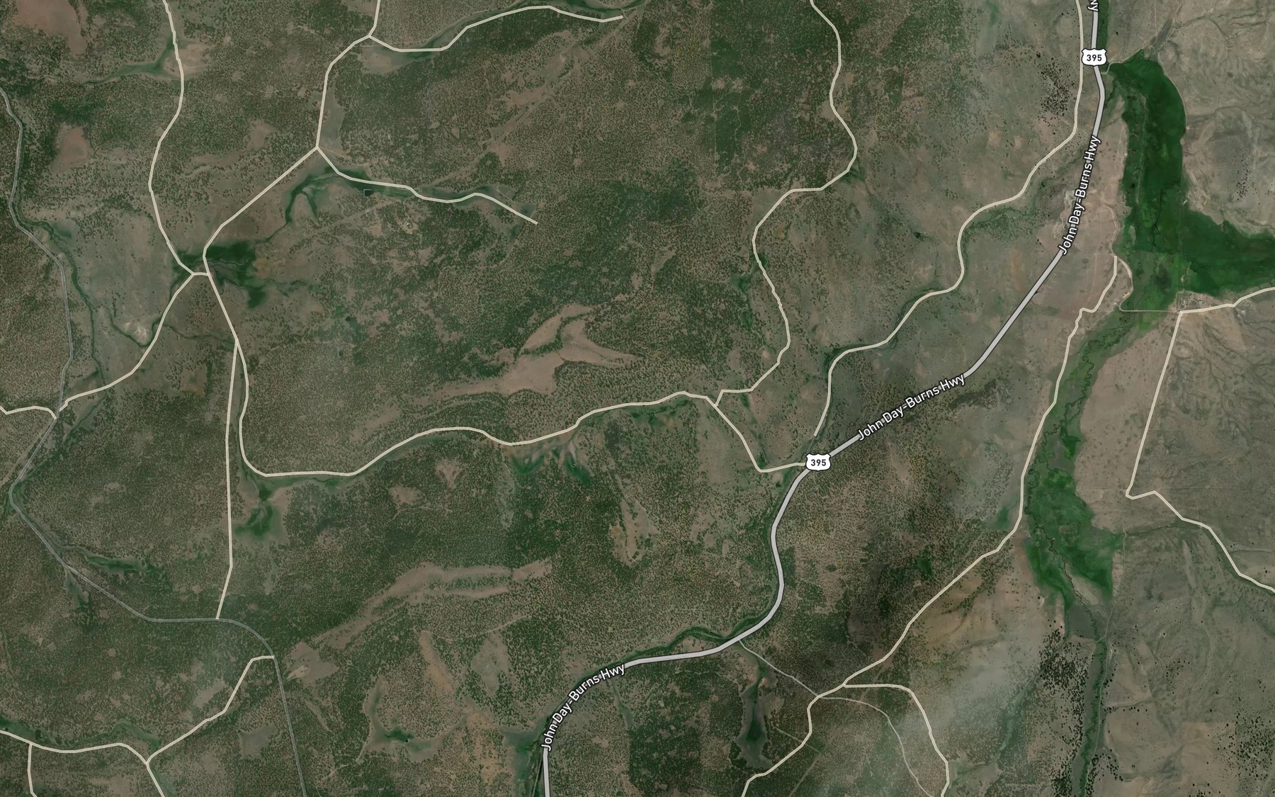 Satellite map of the Flying W Spring