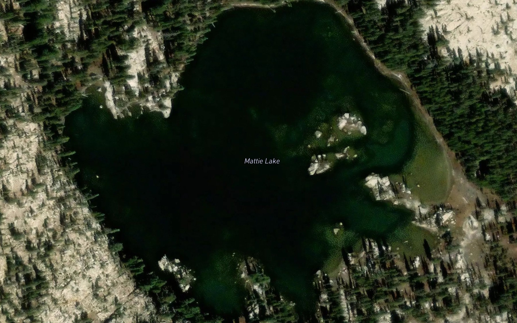 Satellite map of the Mattie Lake