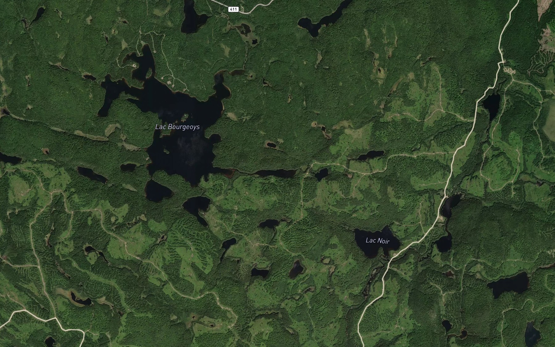 Satellite map of the Lac Stuart