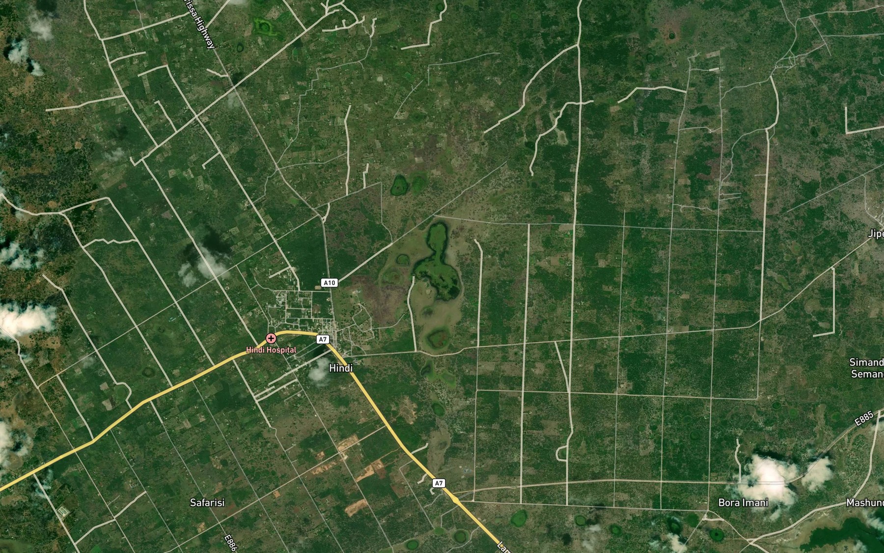 Satellite map of the Bele Bele