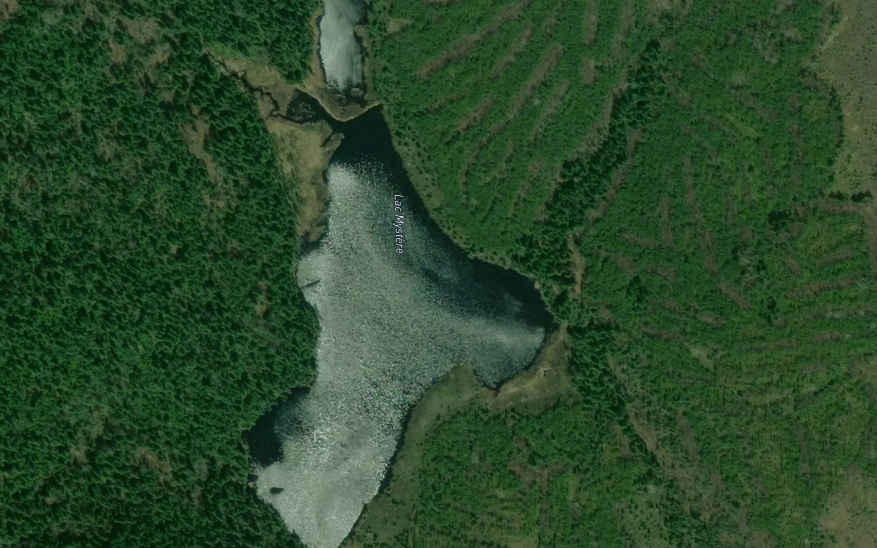 Satellite map of the Lac Mystere