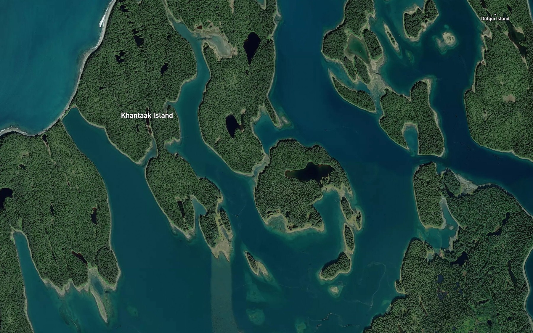 Satellite map of the Canoe Pass