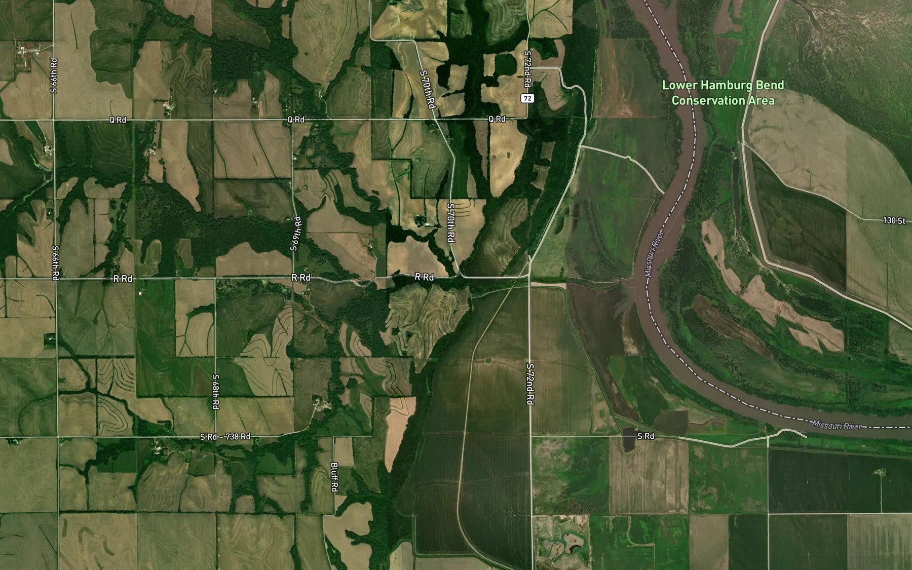 Satellite map of the South Branch Camp Creek