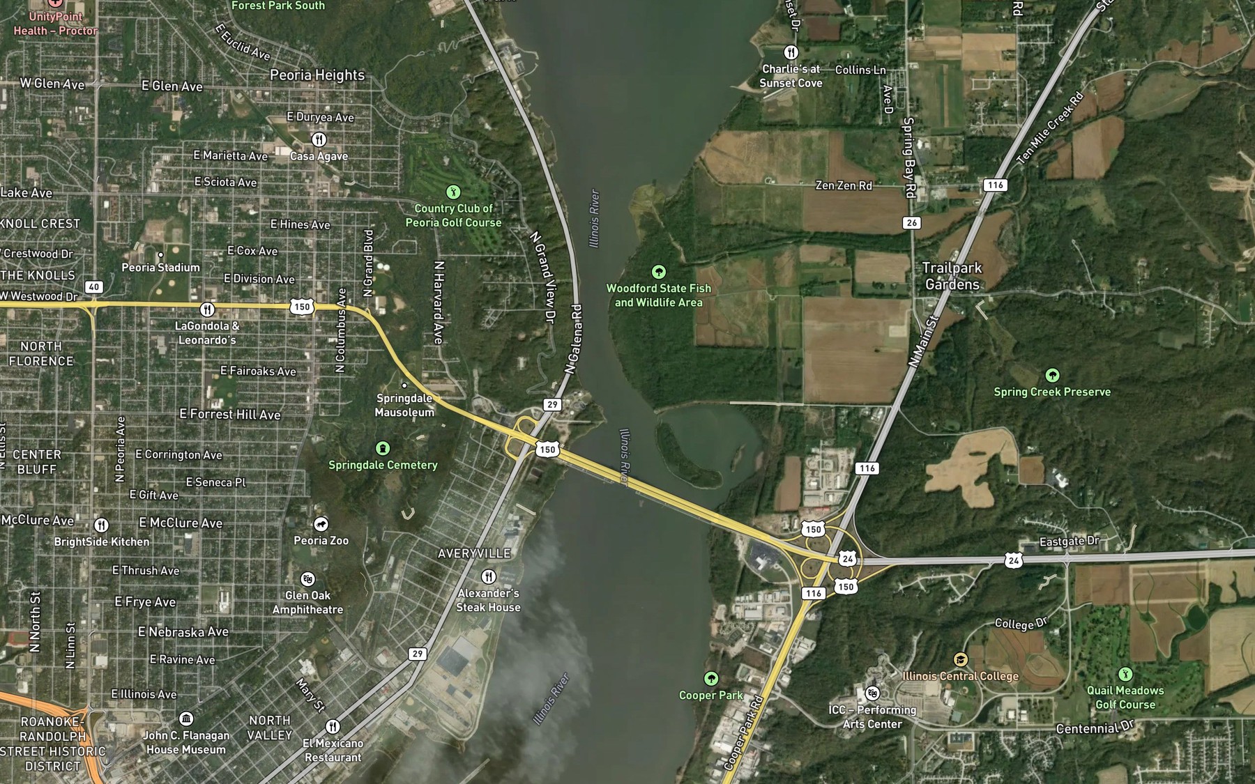 Satellite map of the Tenmile Creek