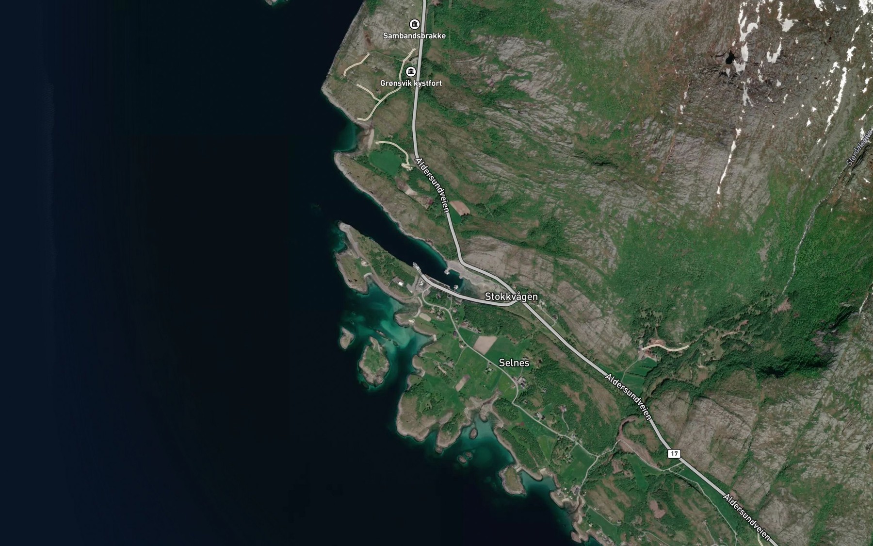 Satellite map of the Stokkvagen